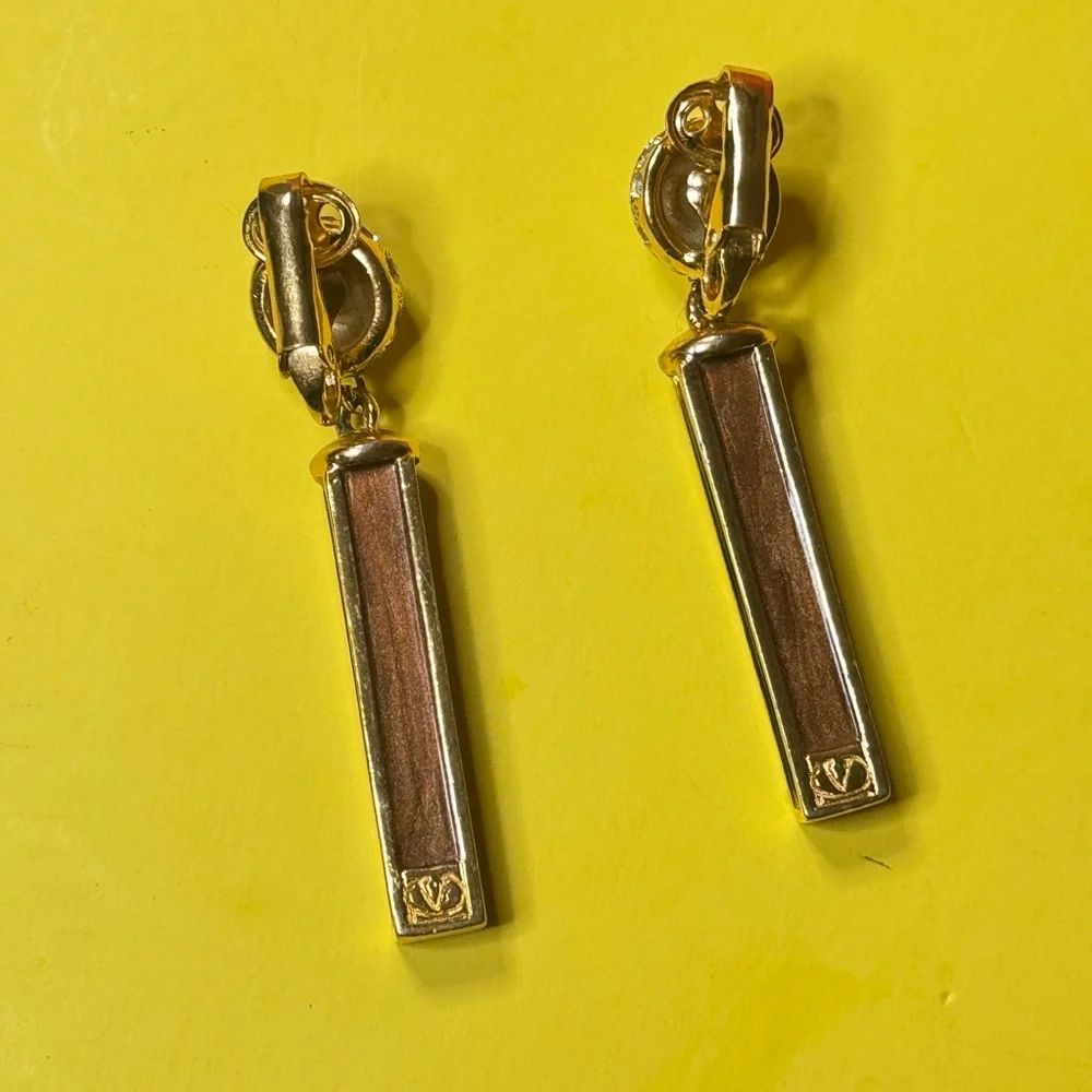 Valentino Black and Gold Crystal Earrings - Picture 15 of 15